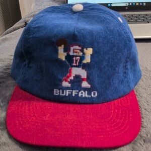 Buffalo Pixel Football Corduroy Cap - Blue & Red